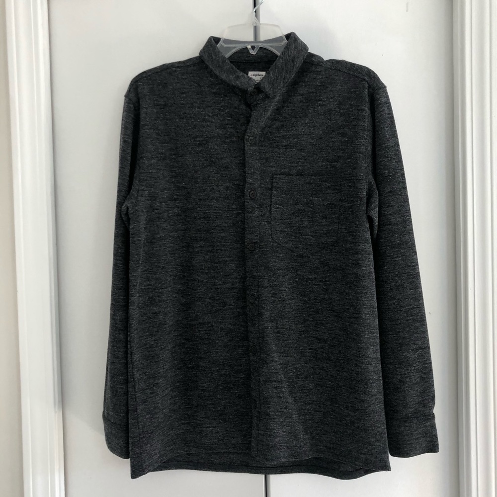 Your neighbor grey mens flannel button down small